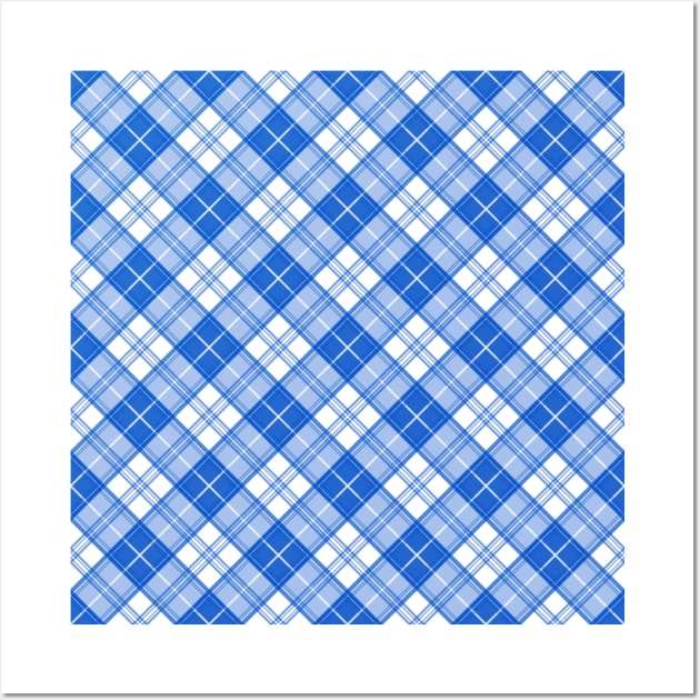 Dark Blue White Tartan Pattern yxm0uat9 Wall Art by pASob